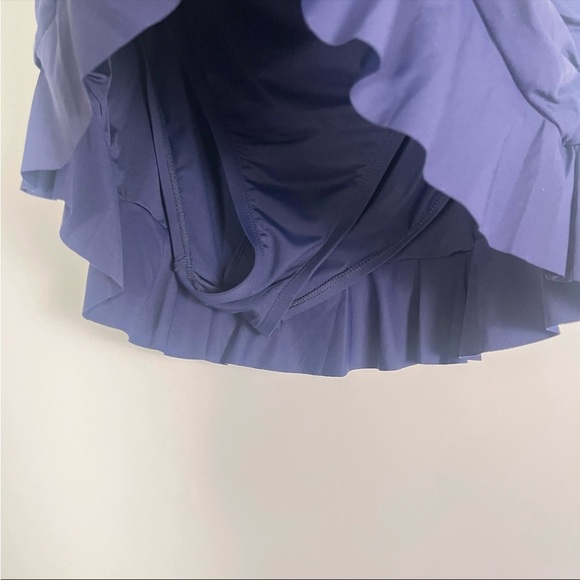 La Blanca Island Goddess Ruffle Bikini Bottom Shorts Skirt Sz 16 NWT Indigo Blue - Picture 4 of 8